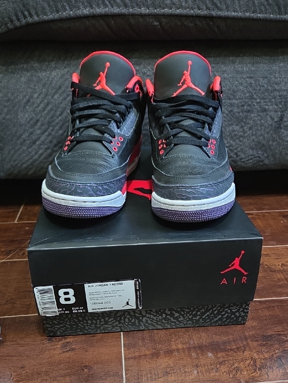 Mens Jordan Retro 3 Crimson
